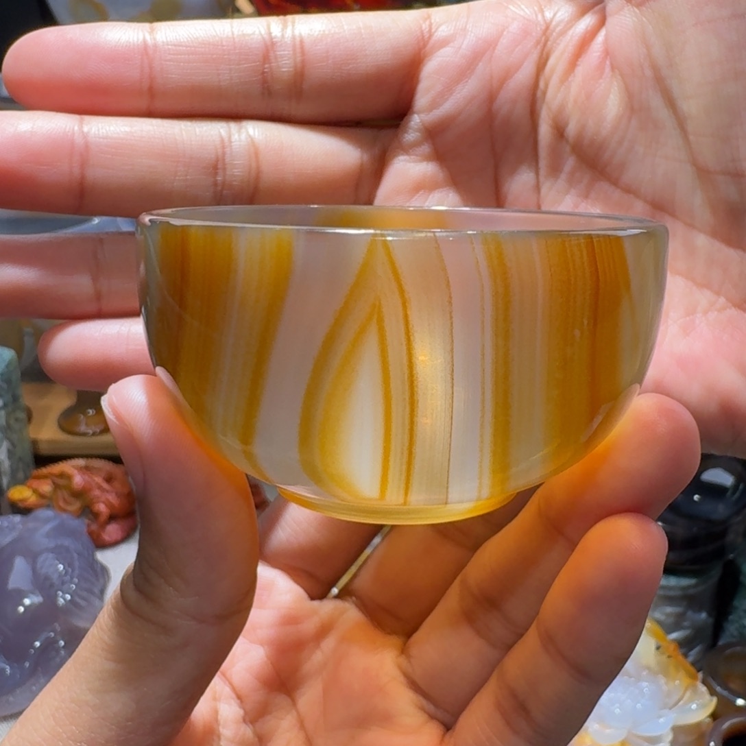 玛瑙/玉髓玛瑙茶杯60毫升未镶嵌
