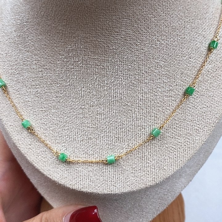 翡翠银S925镶嵌颈饰