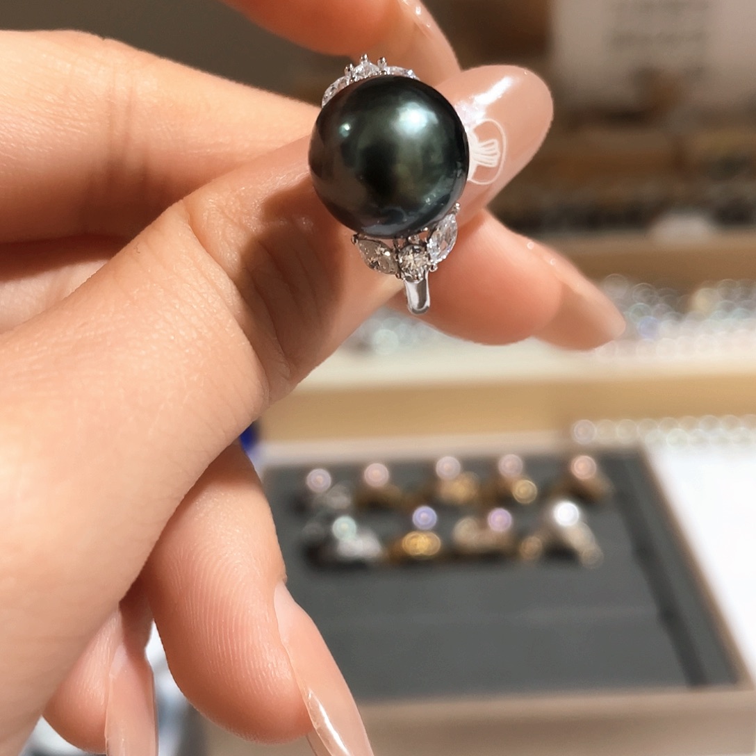 海水珍珠戒指银S925镶嵌