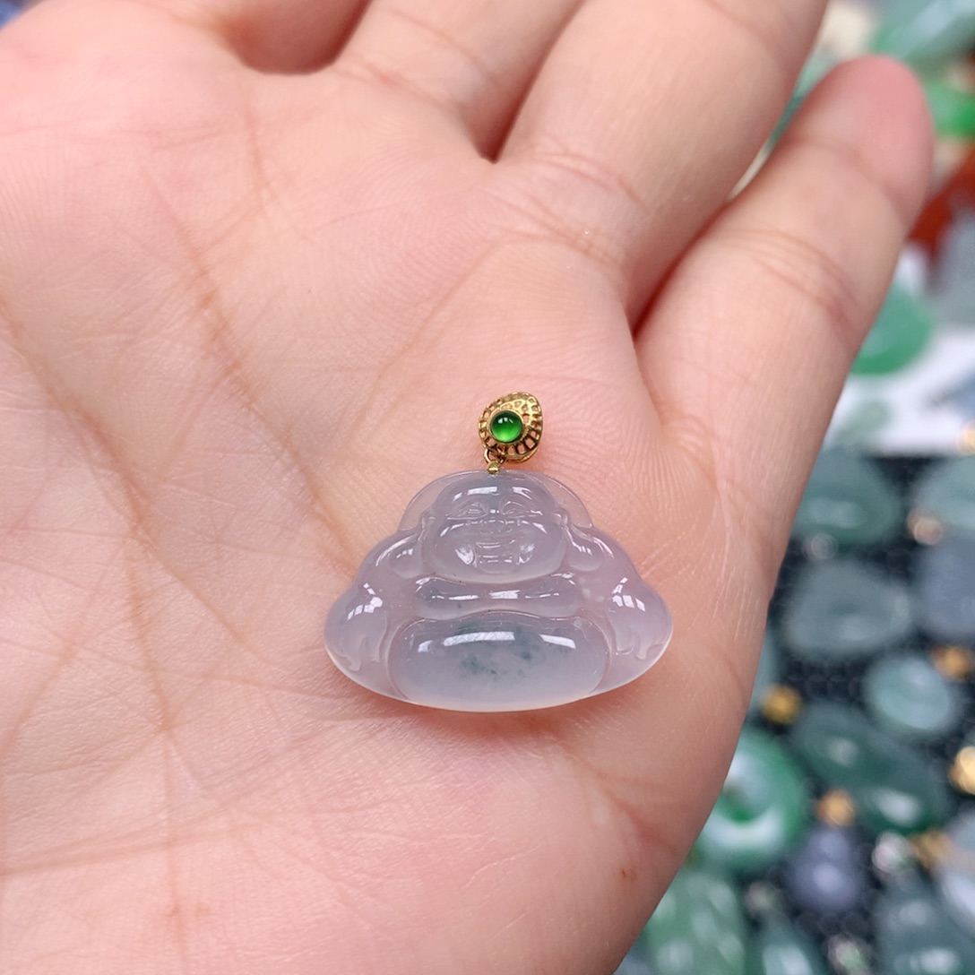 【闪购商品】翡翠吊坠(不含链)18K金镶嵌?**?