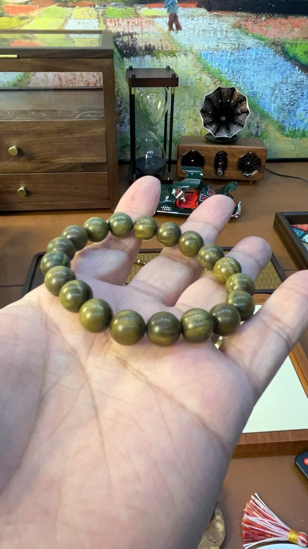 绿檀水波10单圈 话梅甜香味 越盘越绿