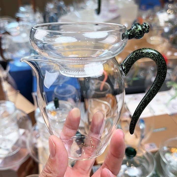 禾器黑金怡然公道杯加奉珠茶漏激光茶漏