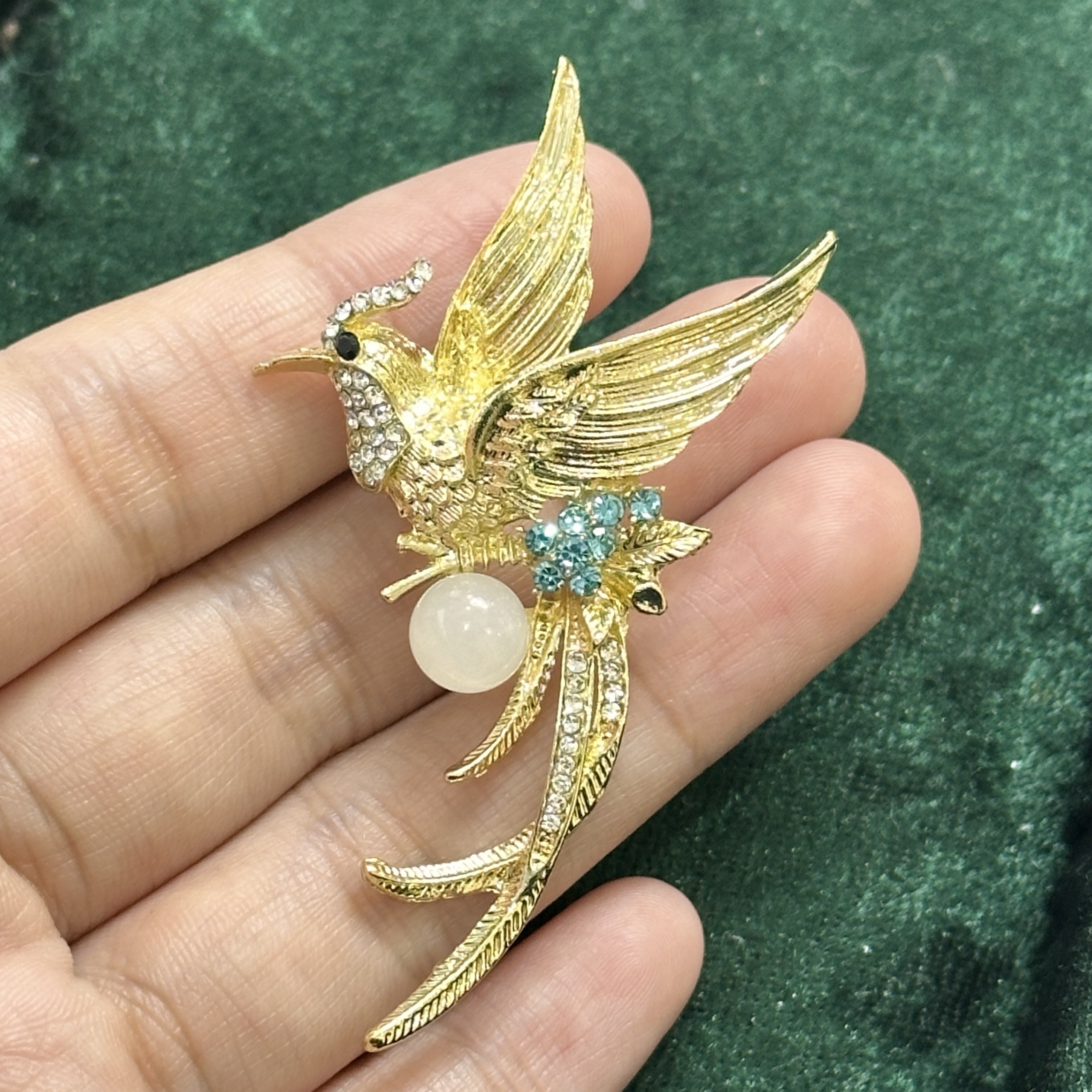  【丽老师】和田玉白玉朱雀胸针【发一件】