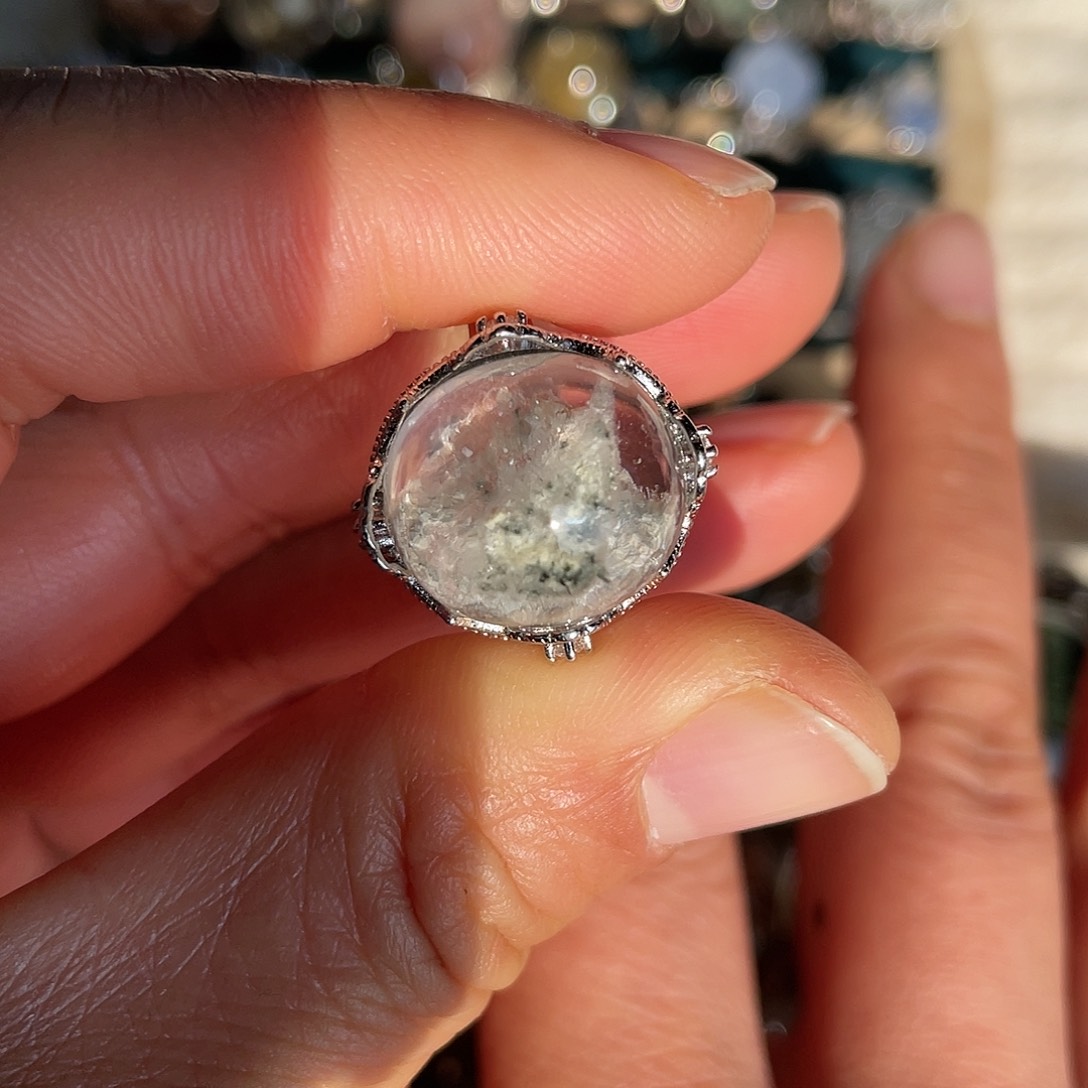 【闪购商品】银S925镶嵌珠宝半成品水晶戒指