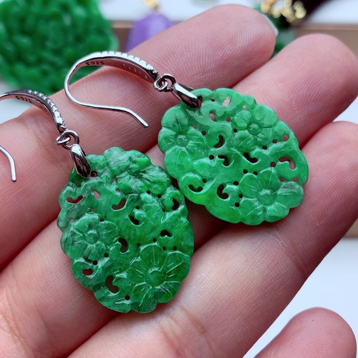 翡翠未镶嵌耳饰耳饰