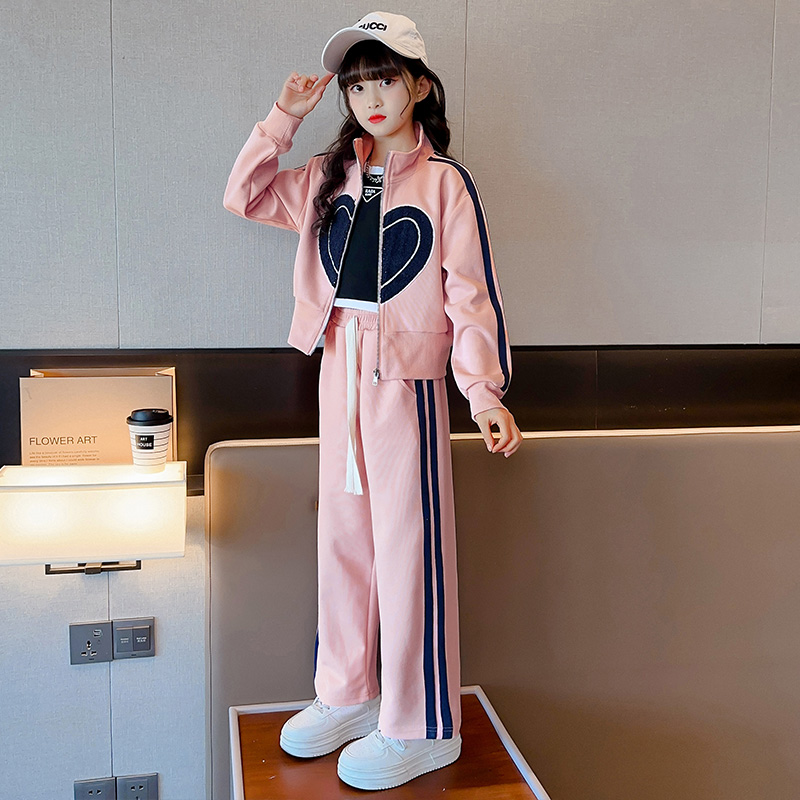 女童套装春秋季2025新款韩版儿童洋气时髦网红炸街女孩运动初中生