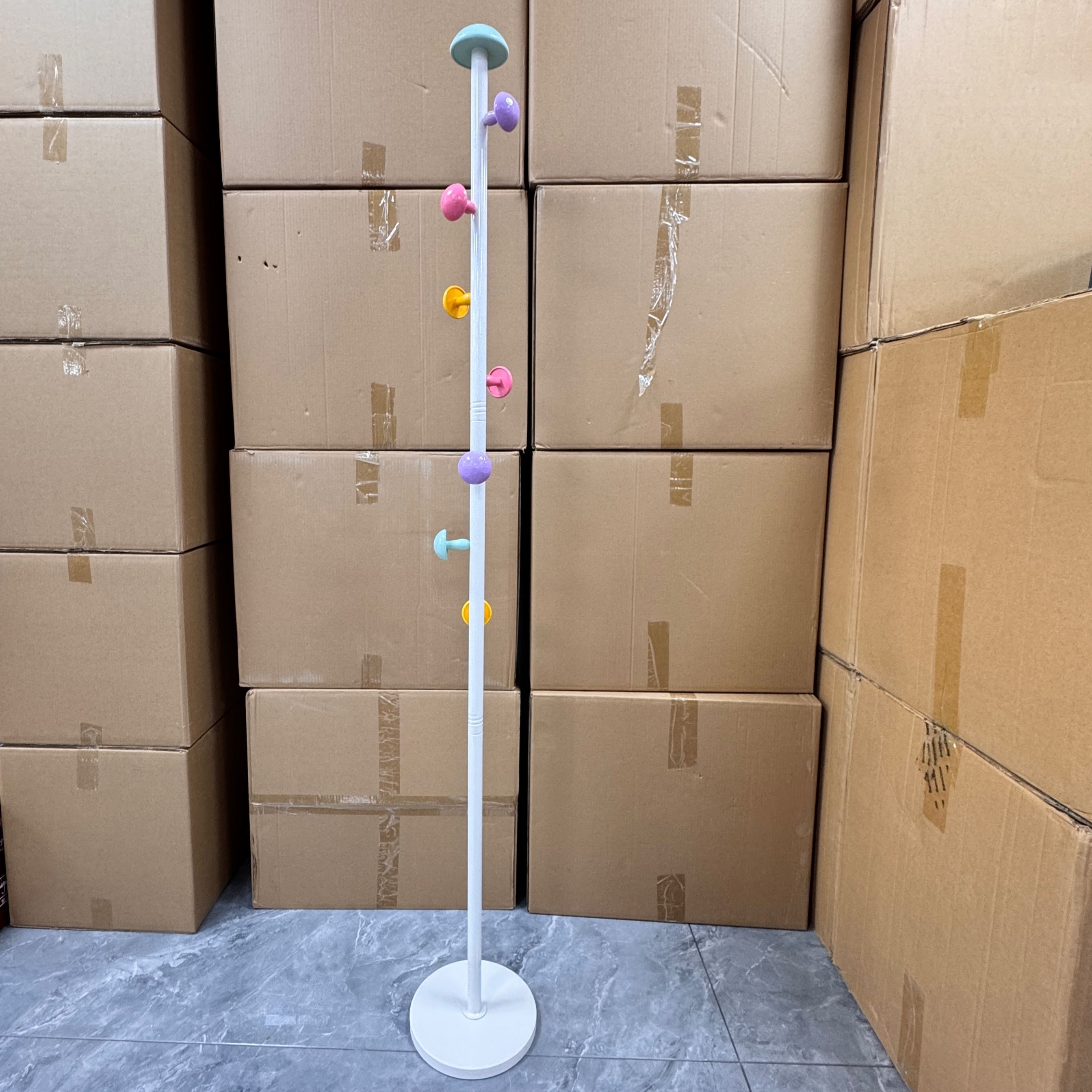 童趣儿童蘑菇衣帽架家用杆式网红创意单杆落地杆式挂衣架随机发DC