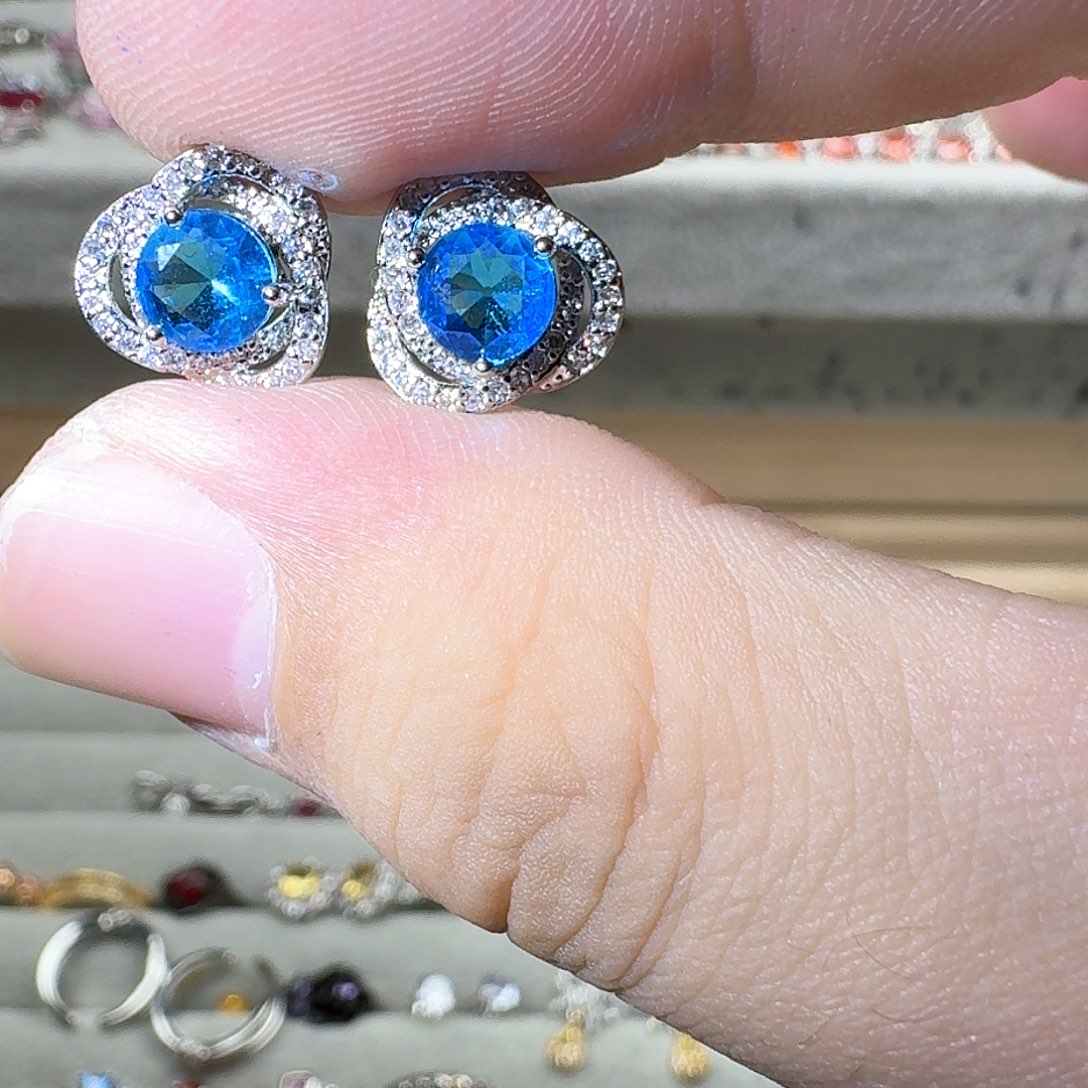 绿水晶戒指银S925镶嵌