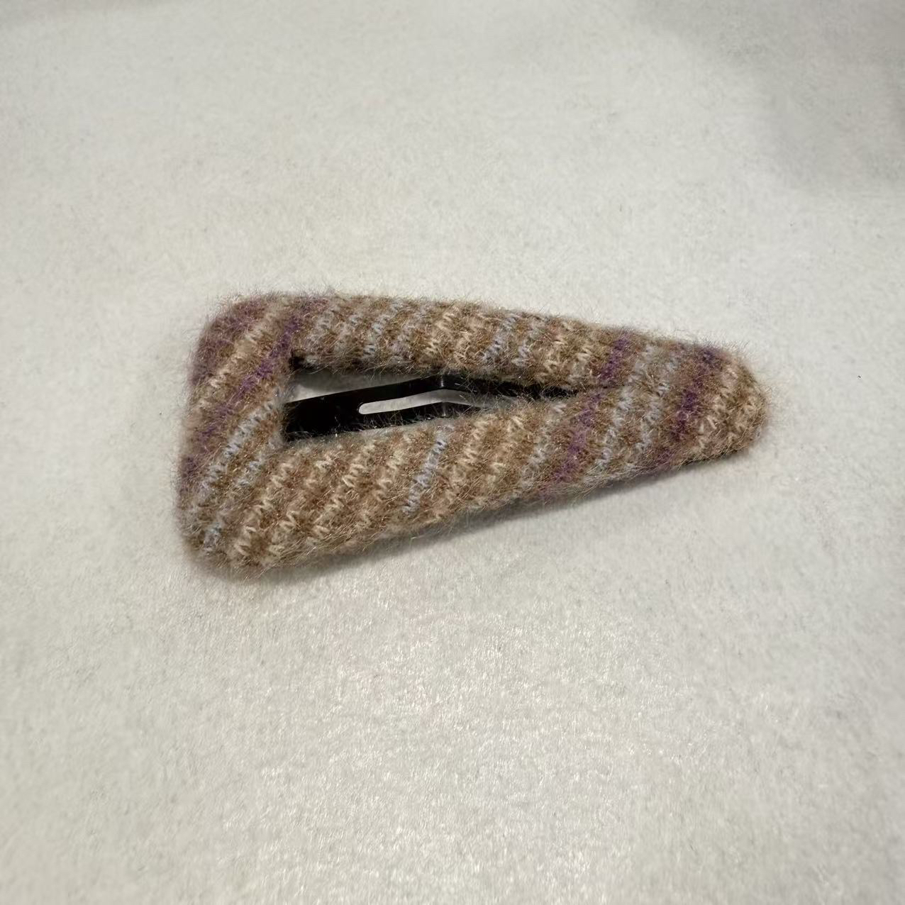 韩系千鸟格纹毛呢BB夹秋冬高级感简约侧边刘海夹碎发夹百搭