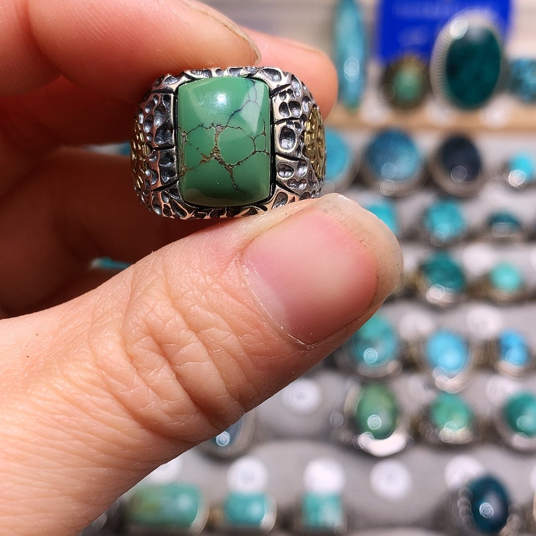 绿松石挂件银S925镶嵌喵*～