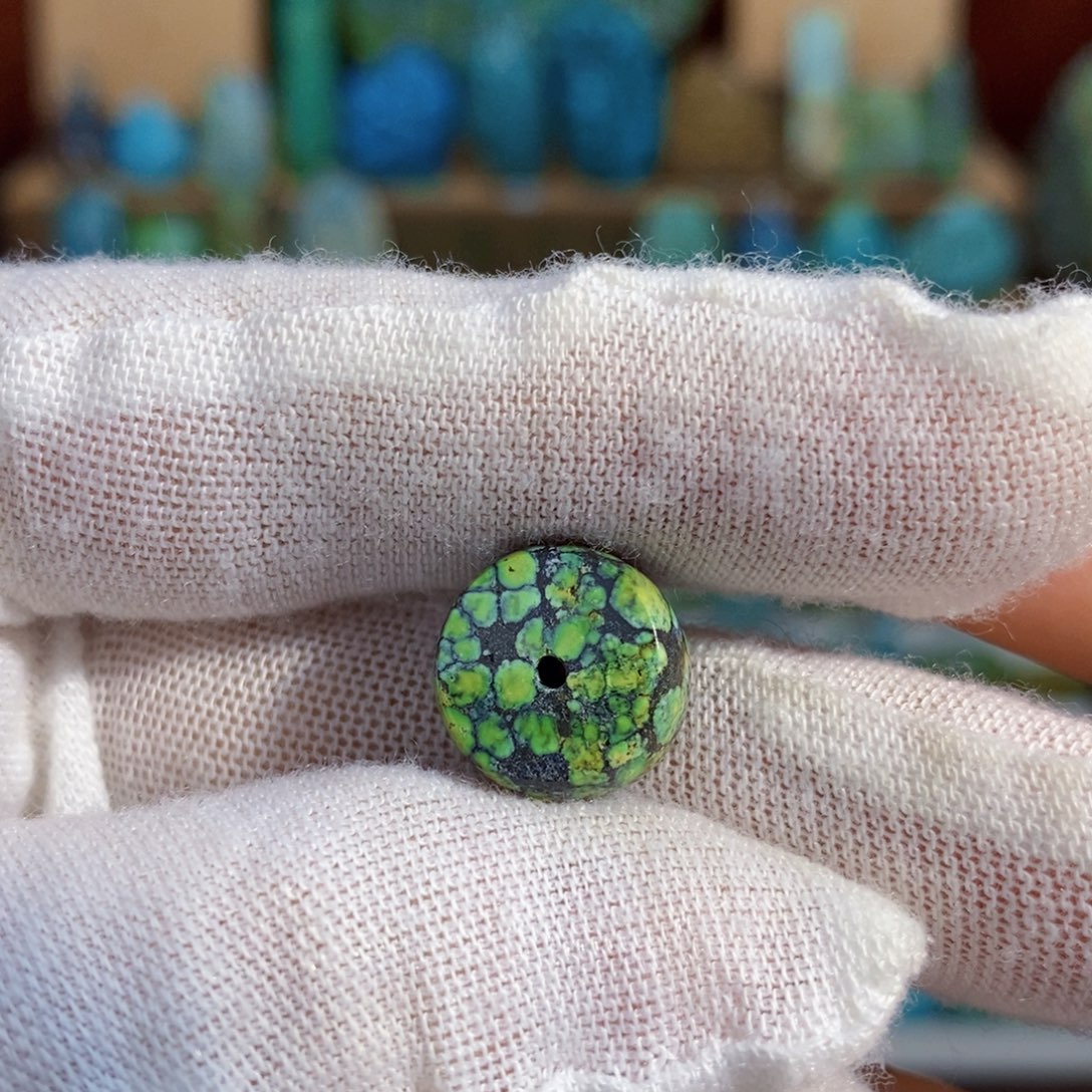 定制绿松石翡翠绿网花