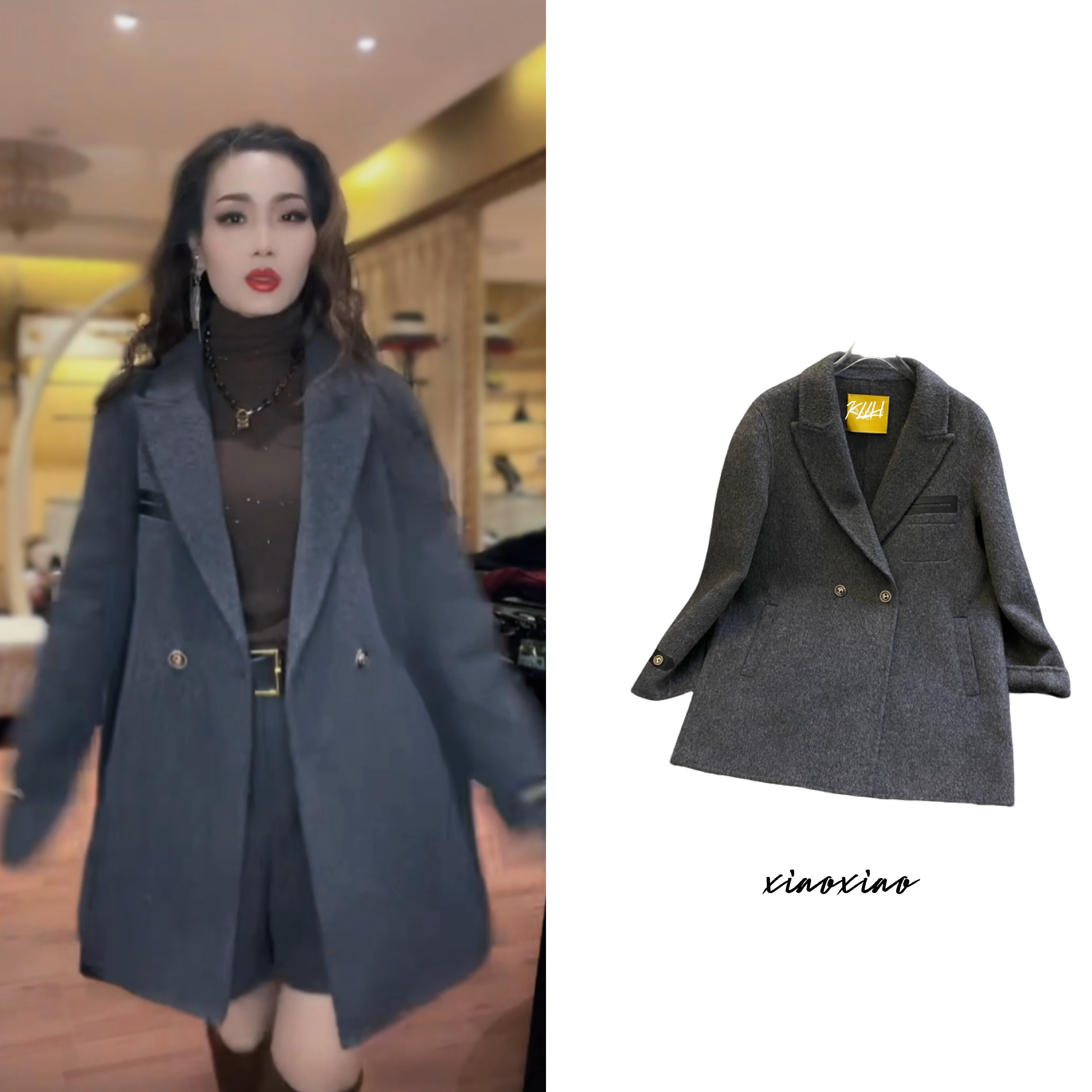 双面时尚气质棉羊毛大衣