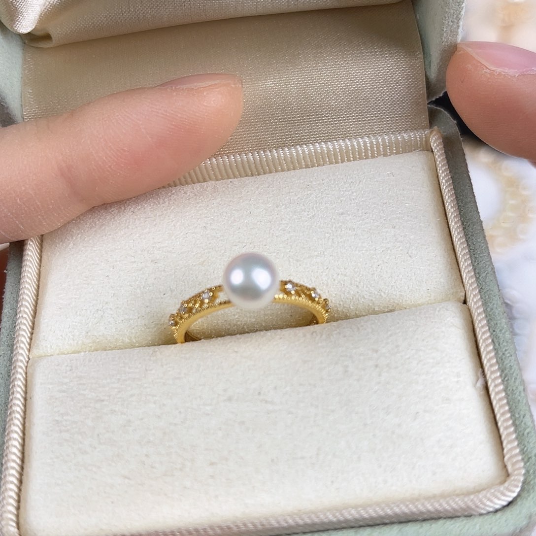 海水珍珠戒指银S925镶嵌