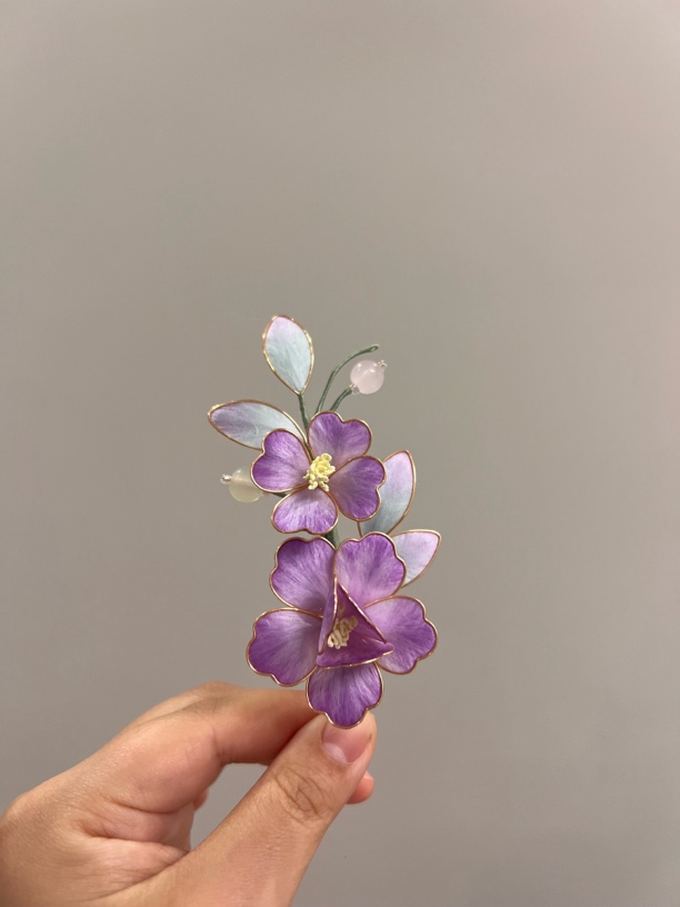 闫颜气质非遗发卡复古高级感发饰纯手工发夹非遗发饰备注选色绒花