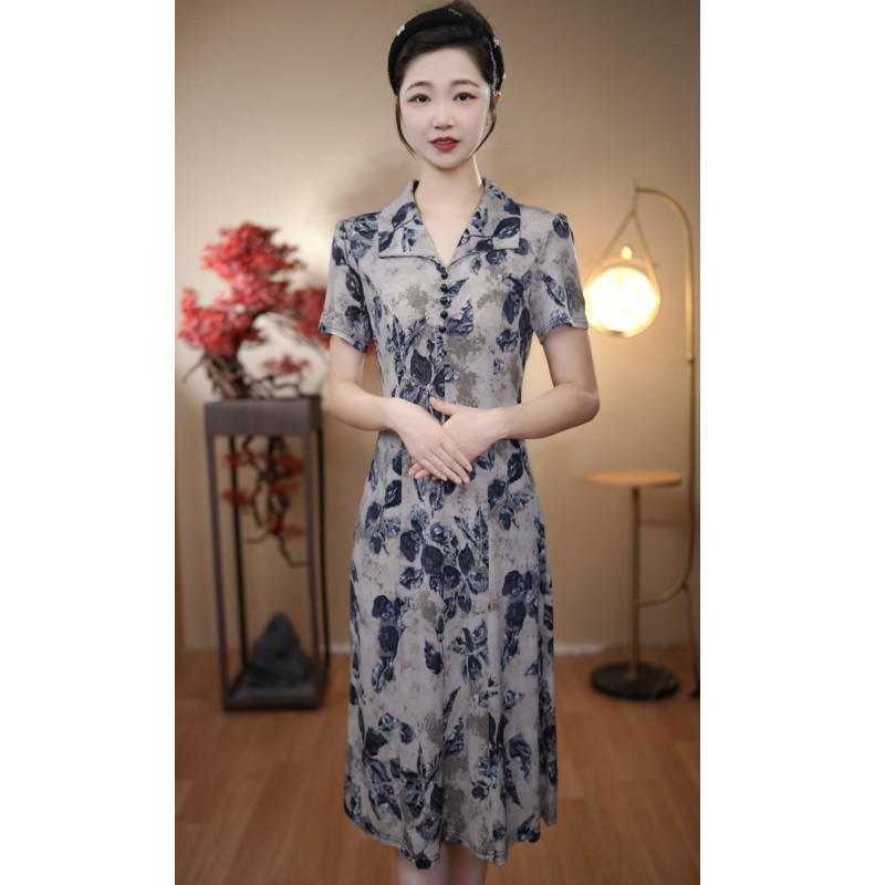 （CS3）2025夏季新款妈妈气质改良旗袍连衣裙【裙角飞扬】