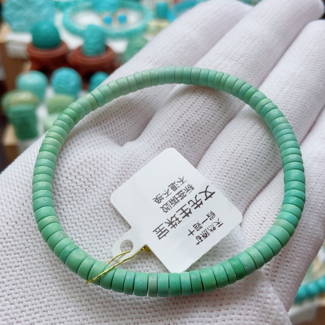 绿松石未镶嵌直切手串4.5mm