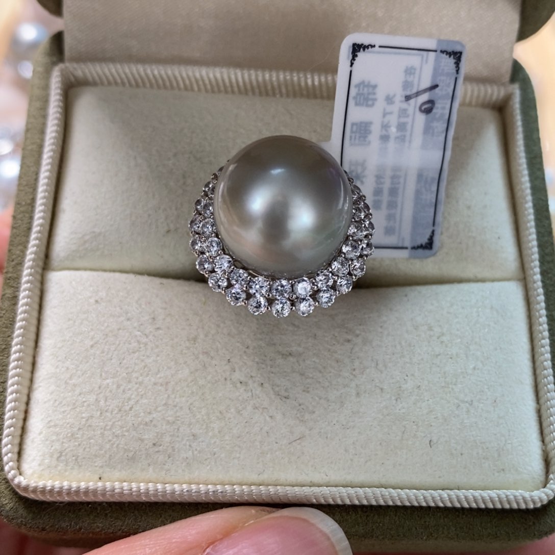 海水珍珠戒指银S925镶嵌