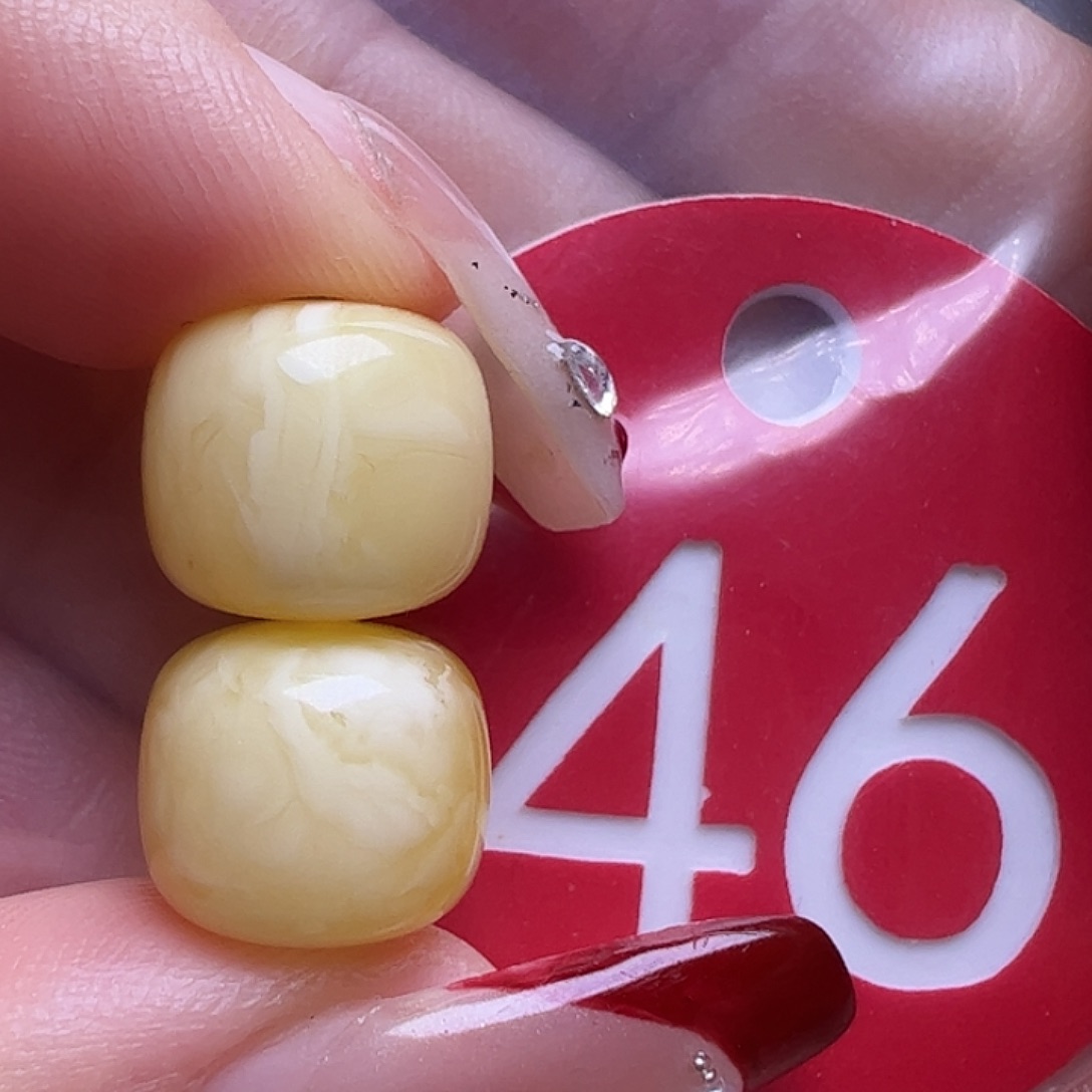 蜜蜡未镶嵌珠宝奇石10.8mm白蜡老型