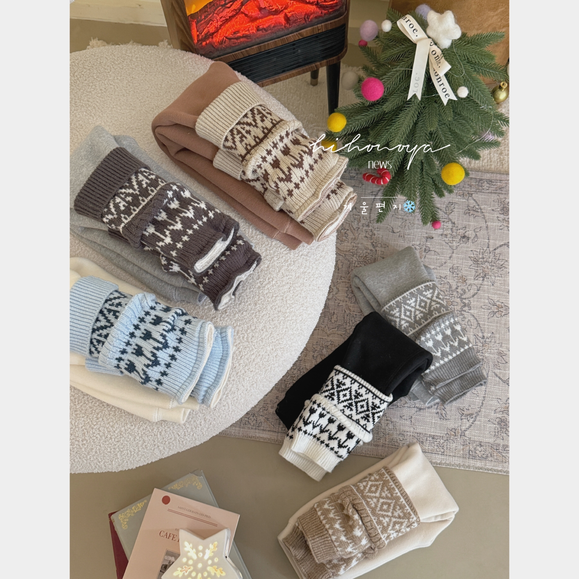 【费尔岛堆堆裤】二Hihoniya~2025秋冬宝宝堆堆800g加绒韩版打底裤