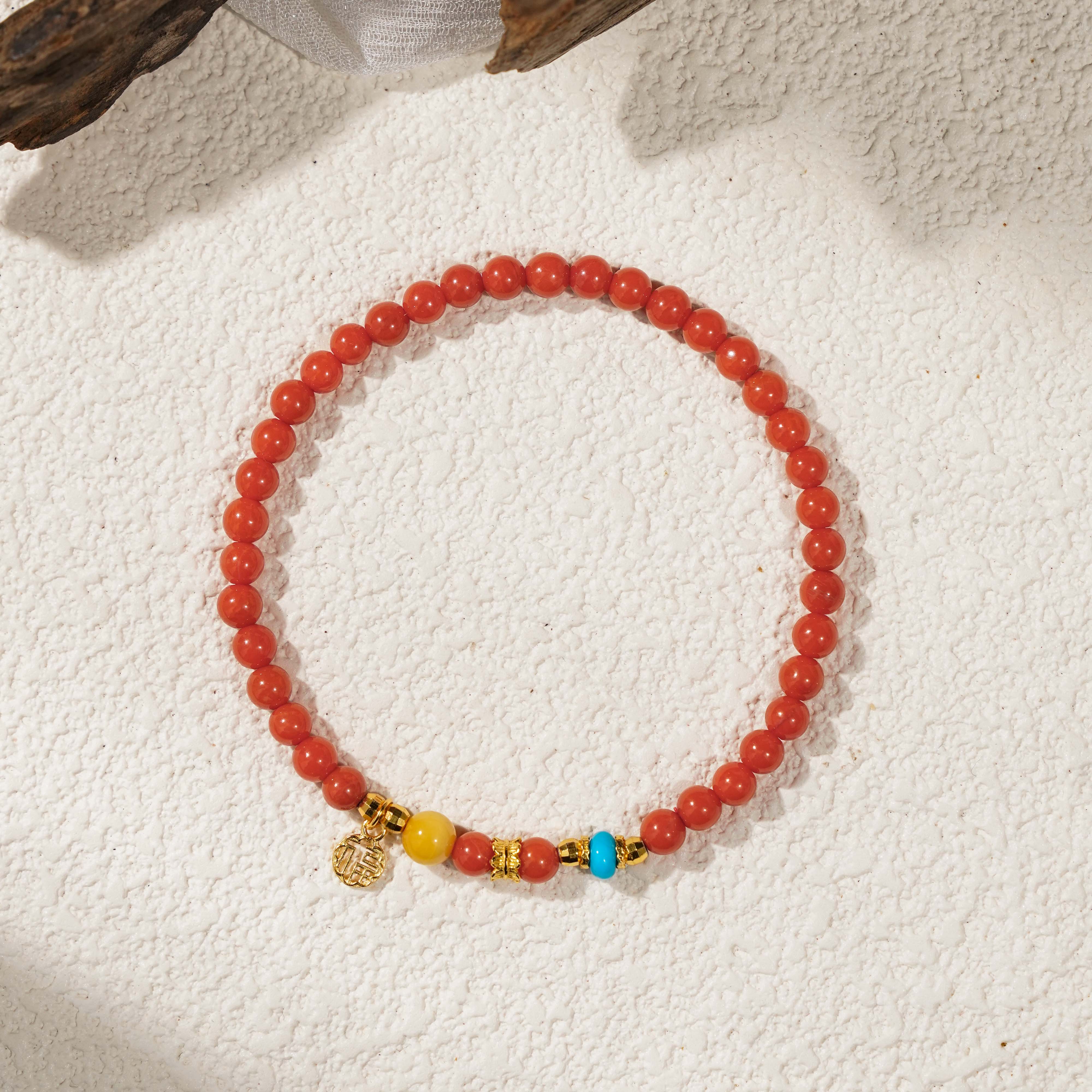 【才钥】南红手串925（天然珠宝多样性发其一）