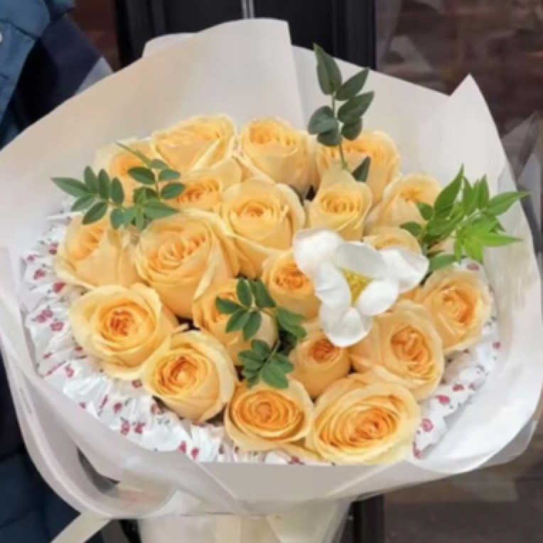 香槟郁金香花束19支