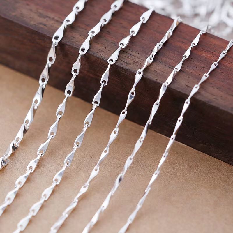 链子足银 足银项链女链子素链裸链百搭项链女款瓜子链锁骨链单链