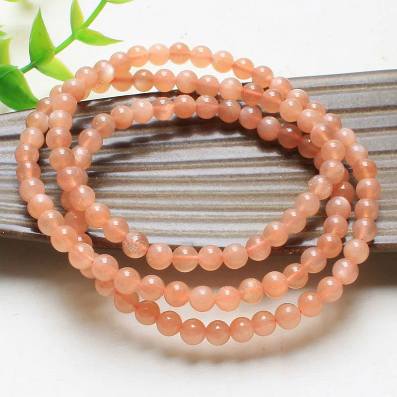 天然金沙太阳石多圈5mm橙太阳石3圈手链手串日光石多样性发一