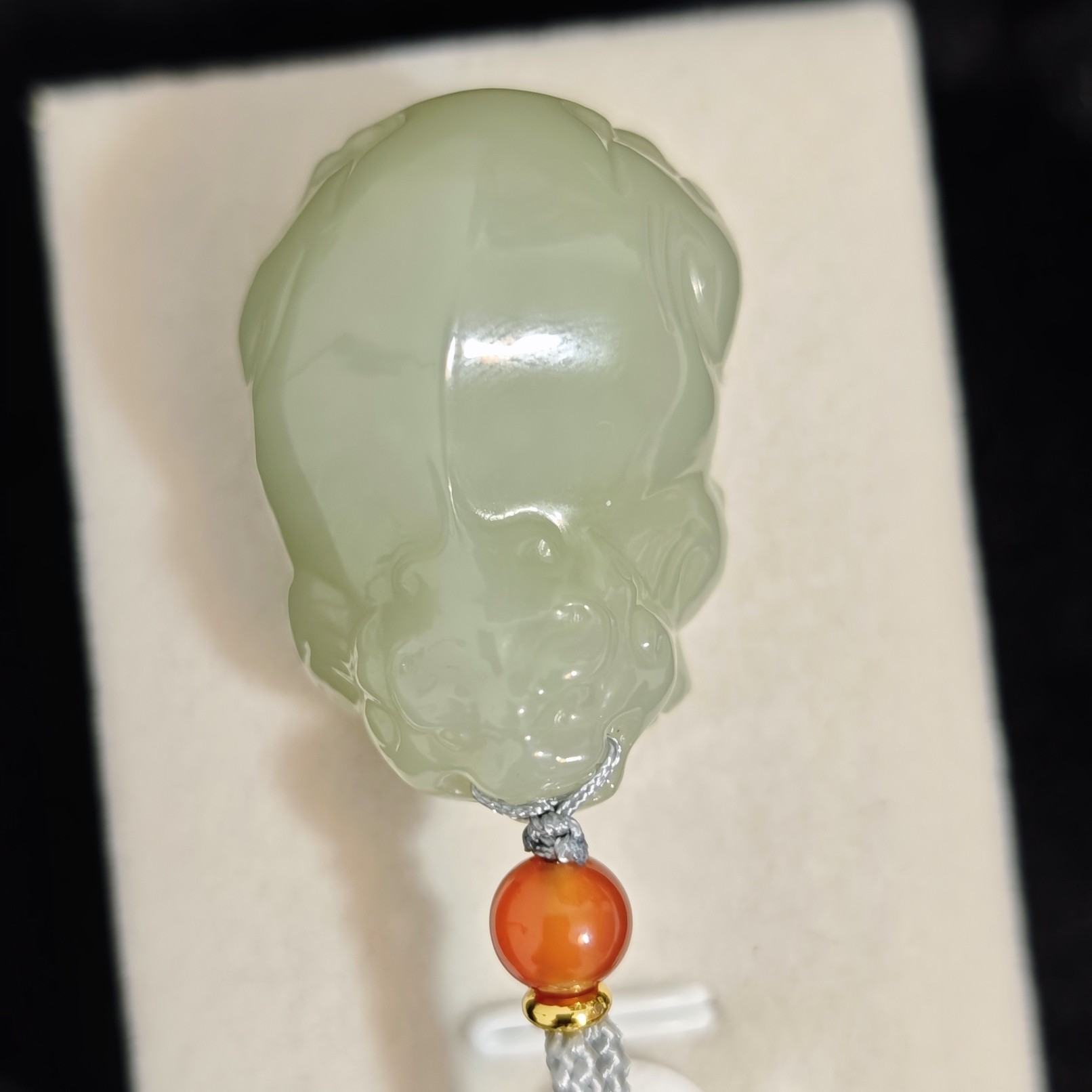 和田玉蓝调沙枣青貔貅吊坠立体设计古风百搭玉石挂件