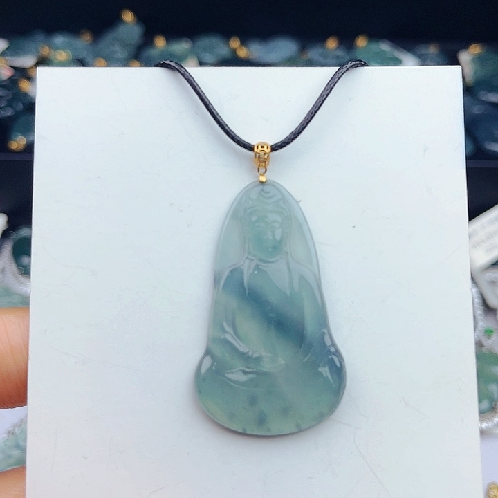 【闪购商品】颈饰18K金镶嵌翡翠素衣