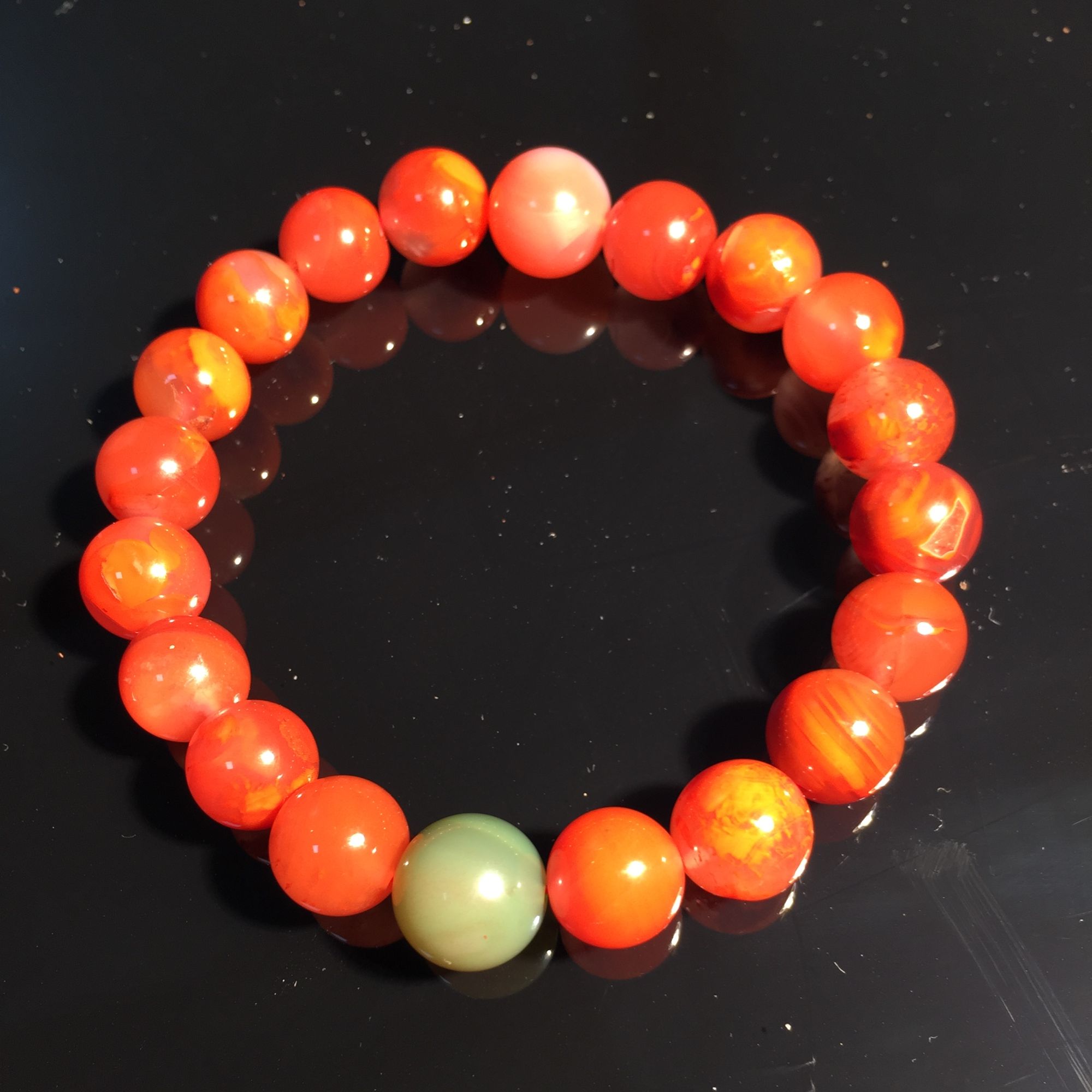 【红运记】南红红冻料圆珠小手串原矿无优化HDLSC2-1-71南红珠串