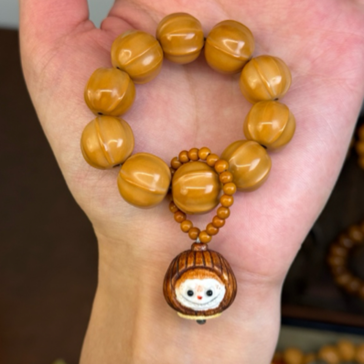 鲨鱼背手捻搭配板栗拉布布