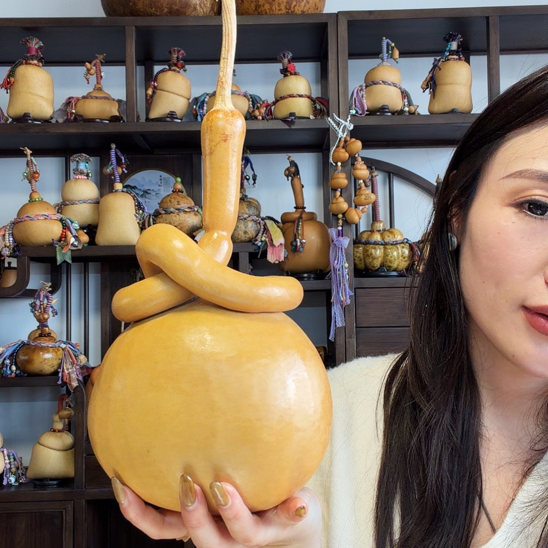 @***.老皮挽结钱袋子葫芦摆件