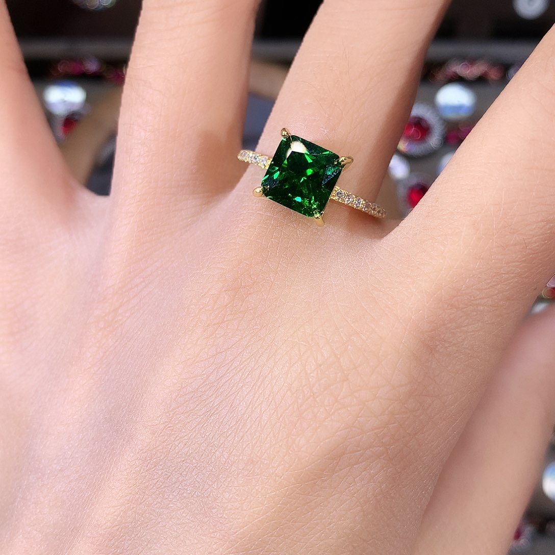 银S925镶嵌戒指碧玺金8