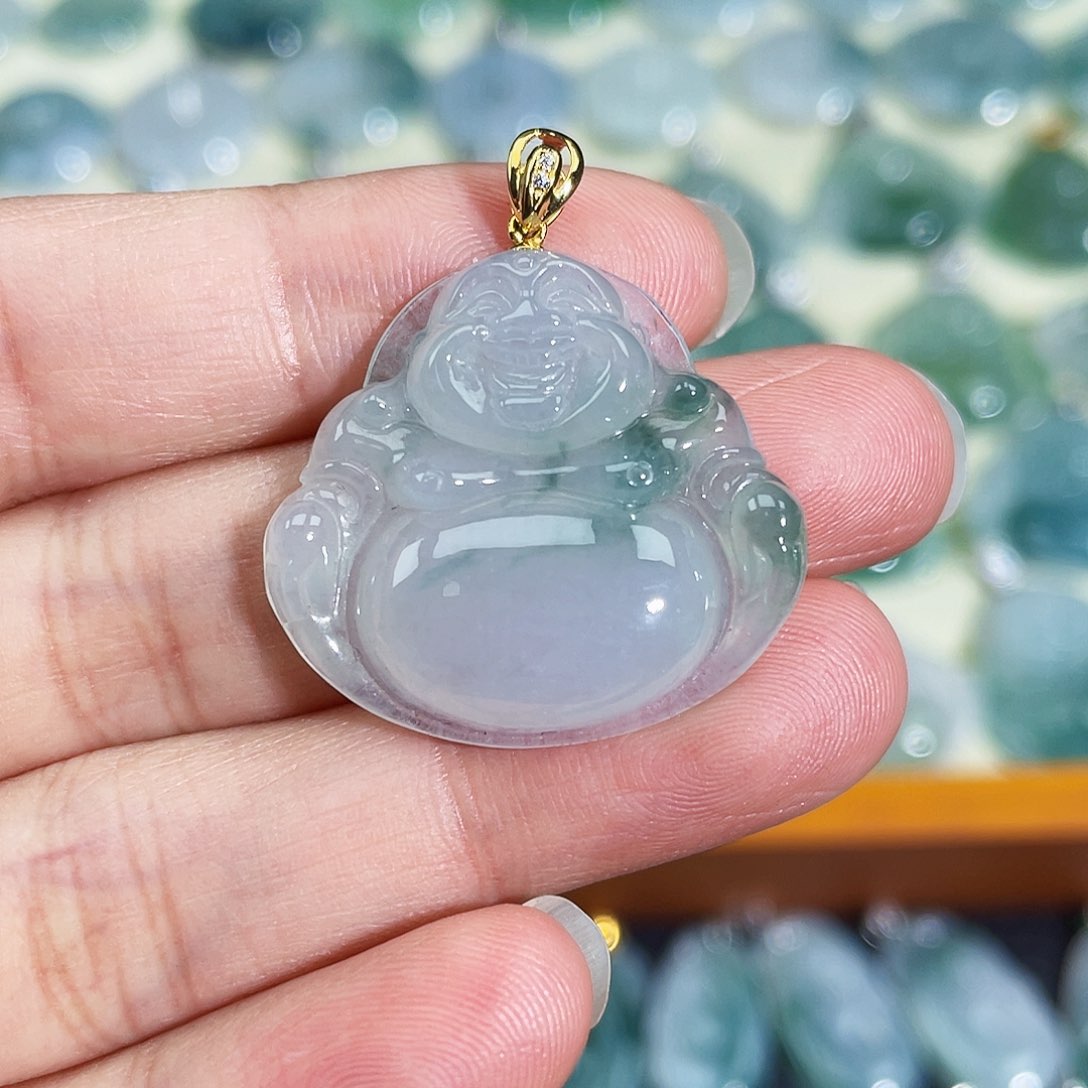翡翠颈饰18K金镶嵌吊坠