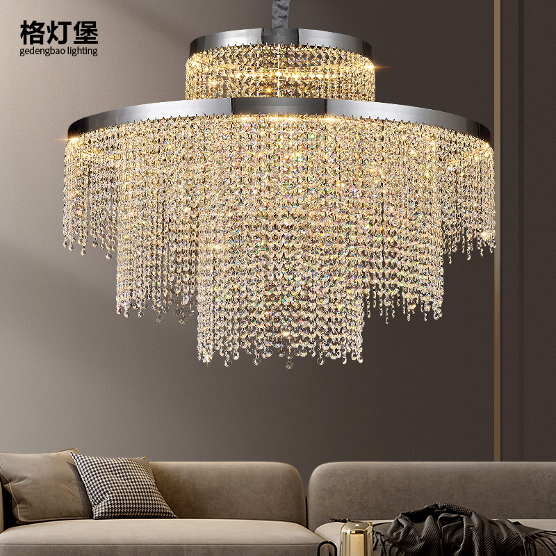 客厅吊灯轻奢水晶灯2025新款高级感大厅主灯现代简约大气中山灯具