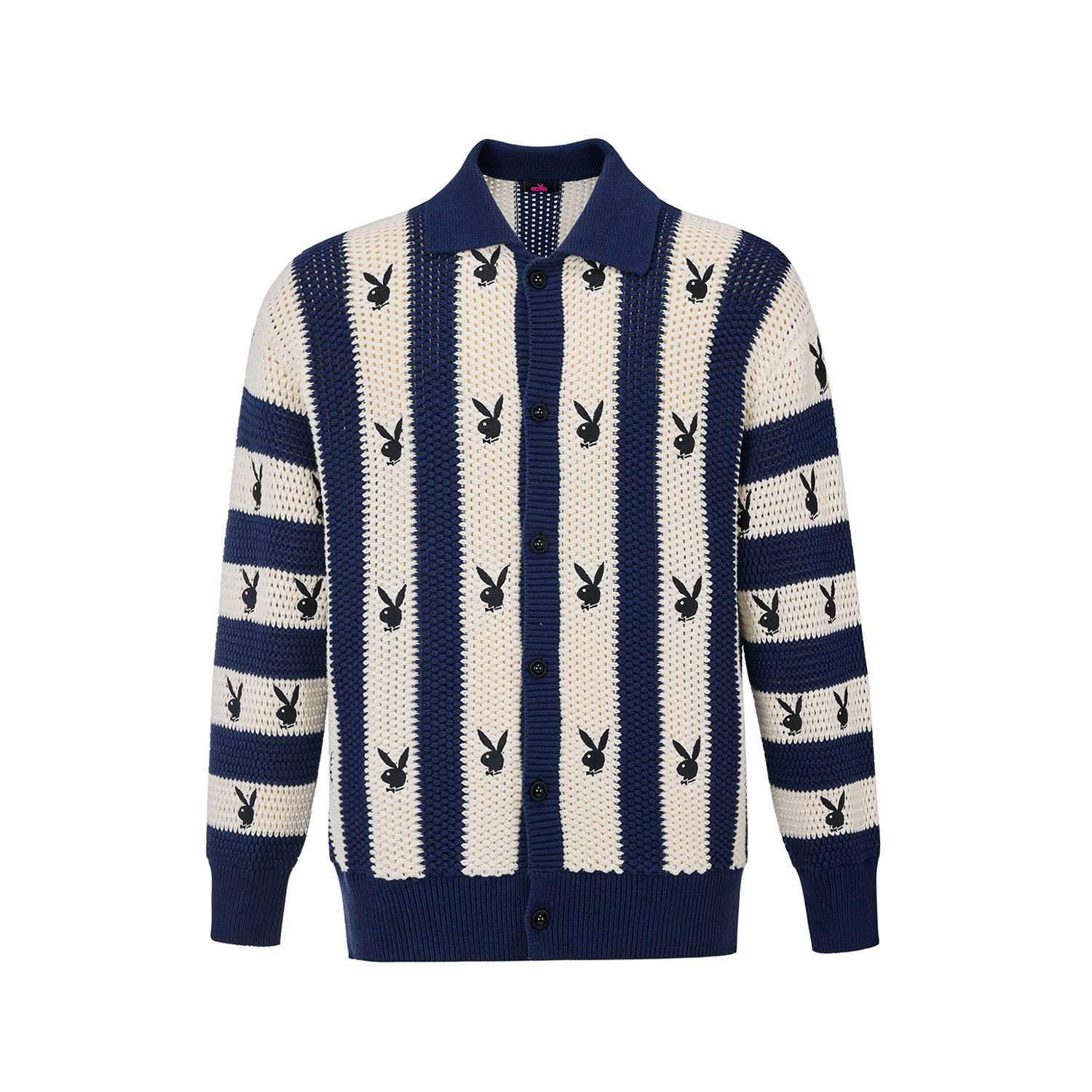GB-GOODBRAND x PLAYBOY 2025FW条纹刺绣轻奢logo毛衣 男女同款