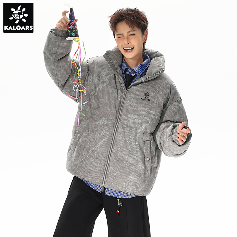 【凯家石头系列】秋冬新款棉服韩版灯芯绒翻领外套百搭立领棉衣男