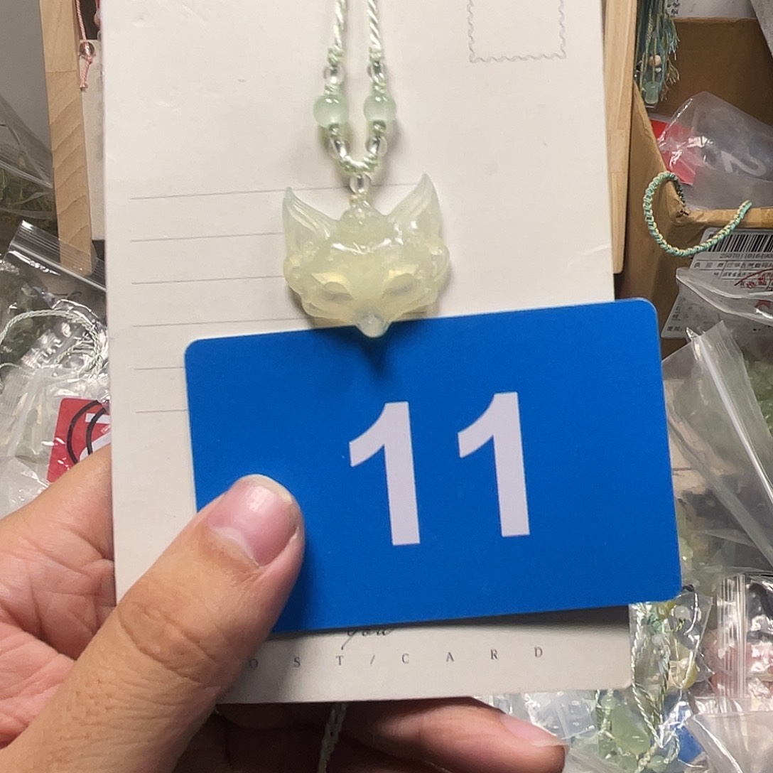 蛇纹石玉合金颈饰