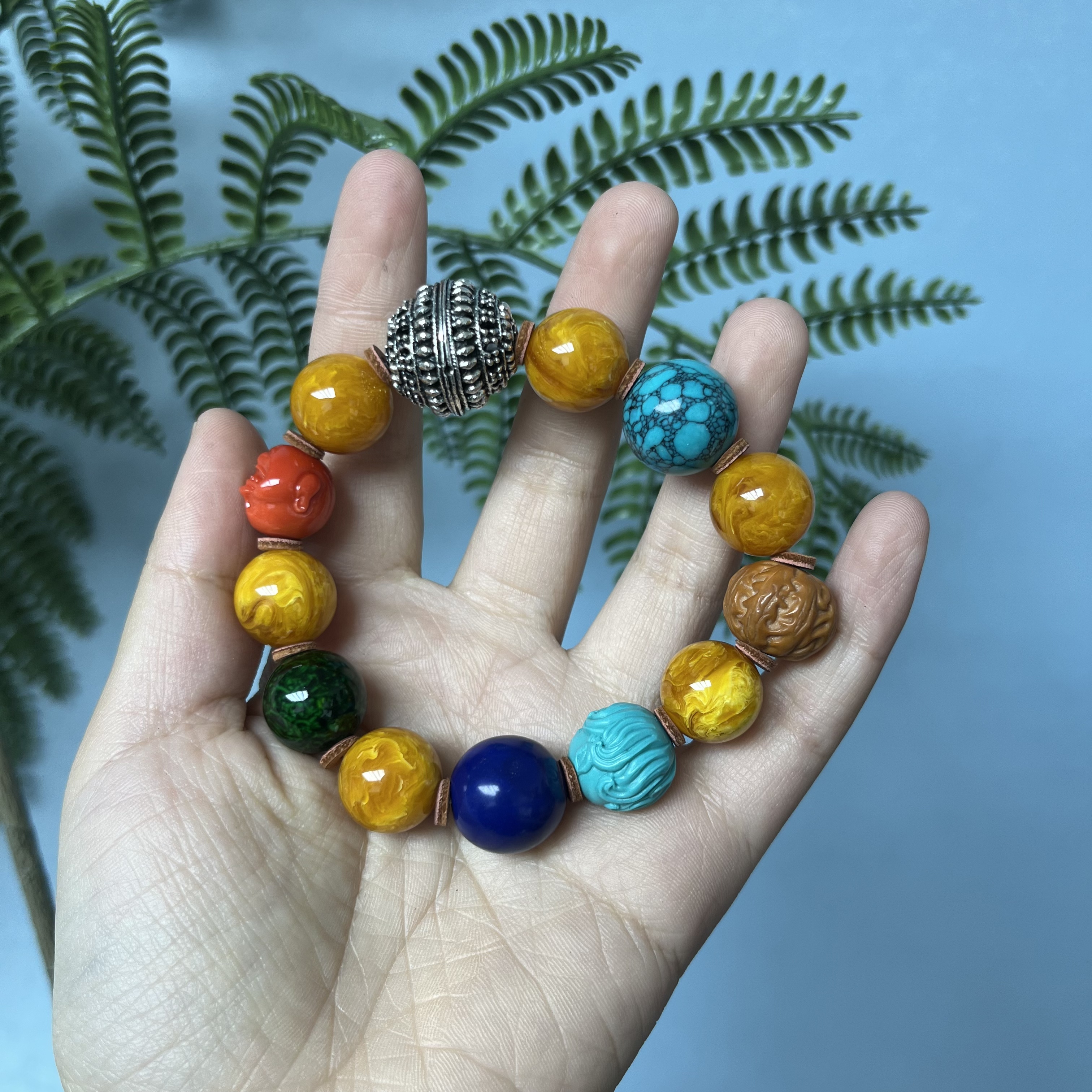 蜜蜡多宝diy手串