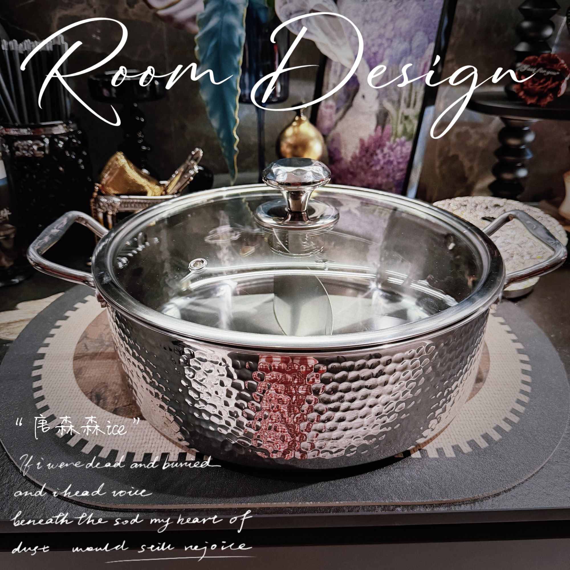 【Tss.Designes】锻造锤纹18-10不锈钢火锅鸳鸯火锅电磁炉锅 