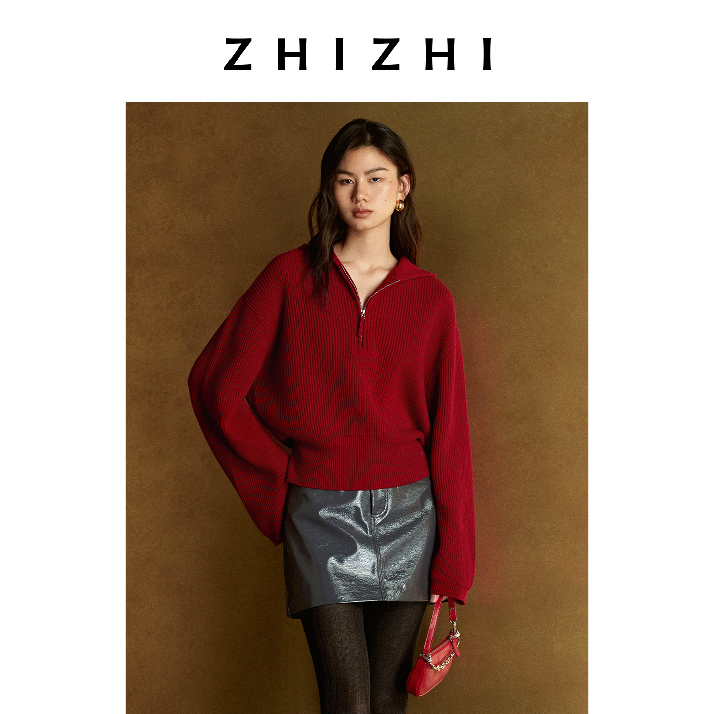 【好运红】致知 宴齐云 全羊毛连帽拉链毛衣柔软26春ZZ2FSKZS028