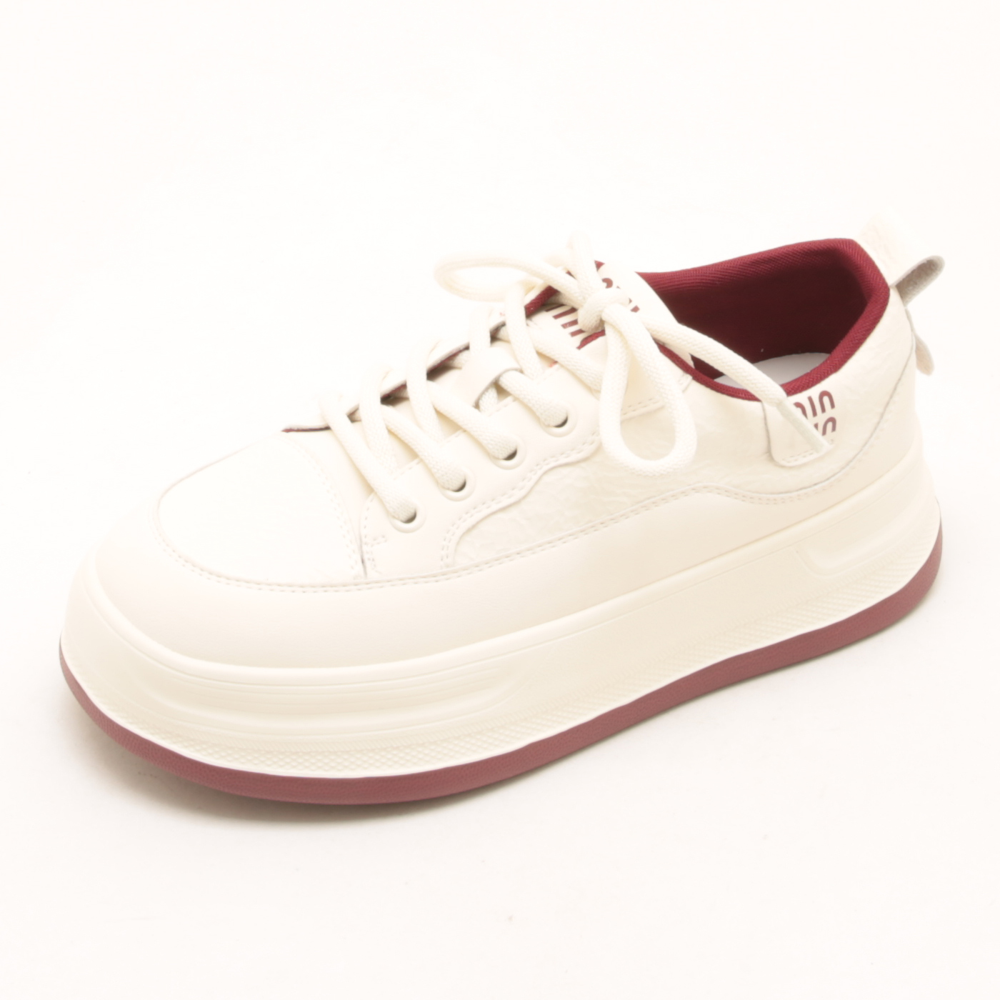 6278春季新款系带轻便厚底小白鞋女学院风增高运动鞋休闲板鞋