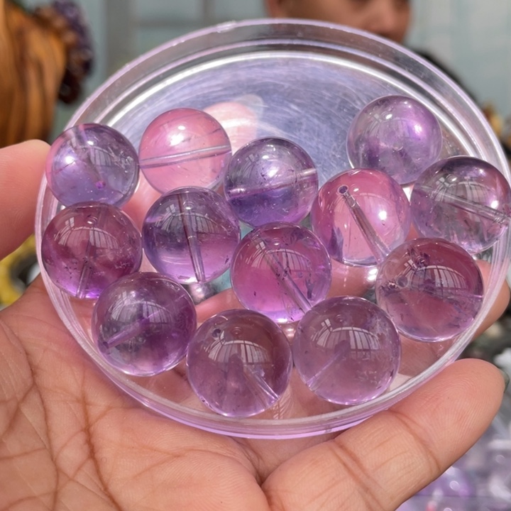 水晶手串未镶嵌18mm薰衣草单珠多样性发其一