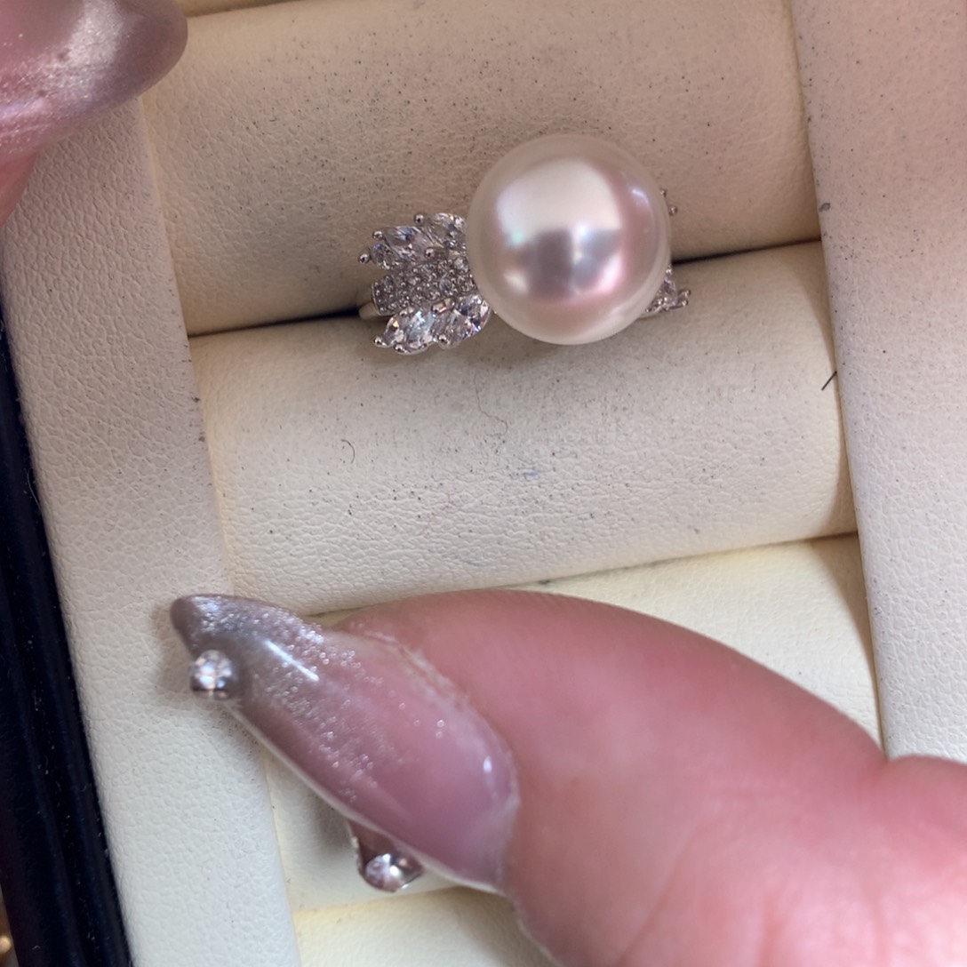 海水珍珠戒指银S925镶嵌