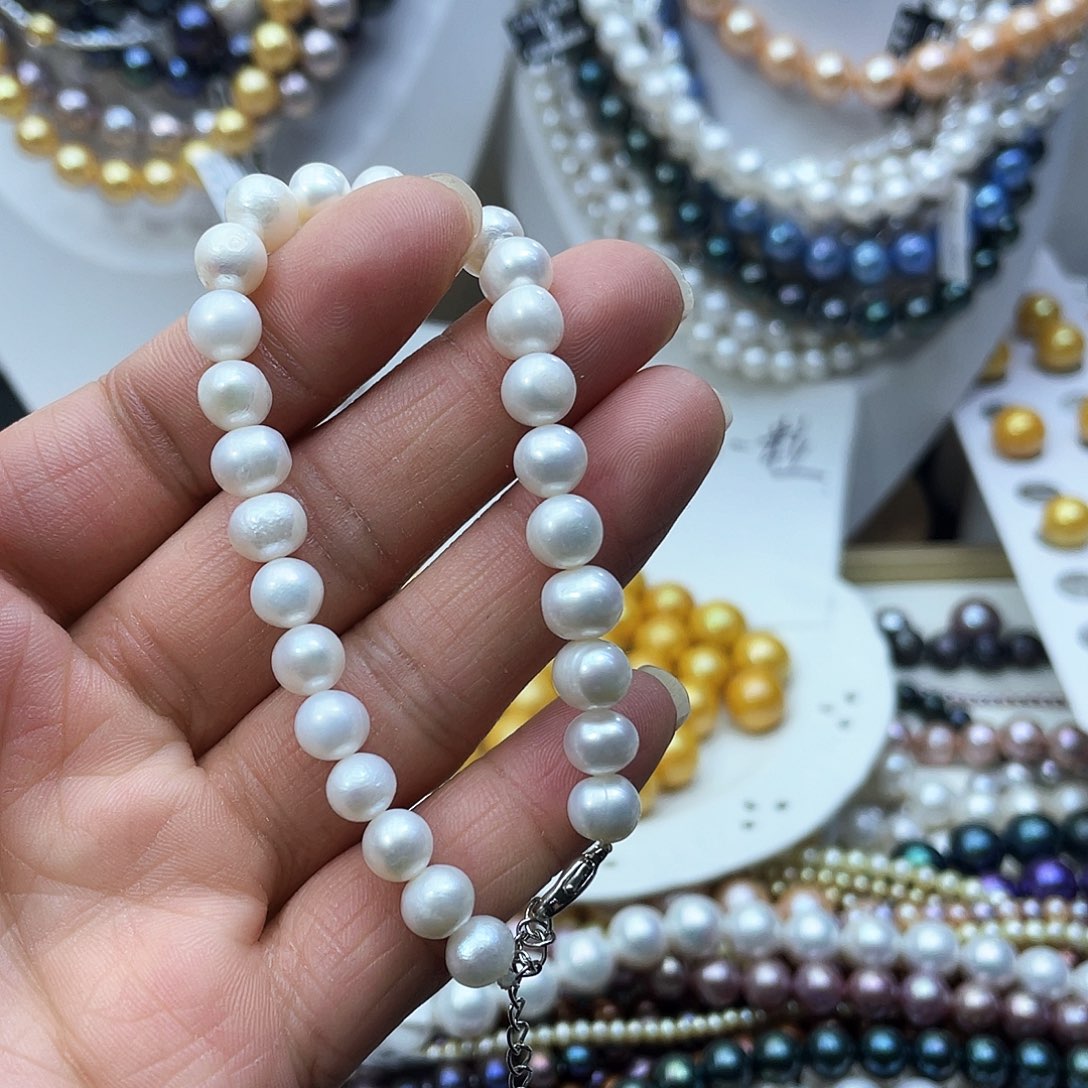 淡水珍珠戒圈钛钢