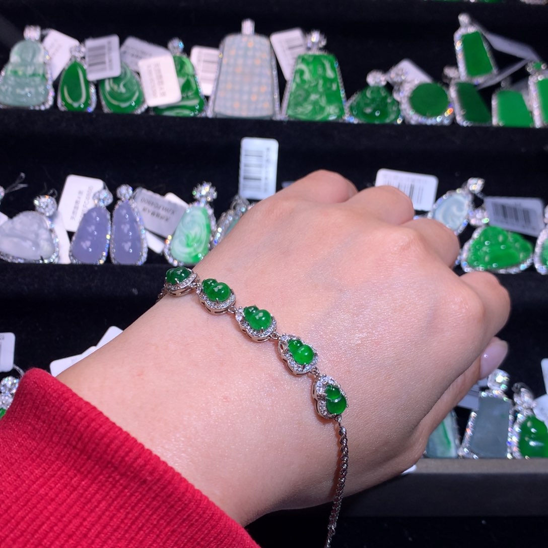 【闪购商品】银S925镶嵌手链翡翠