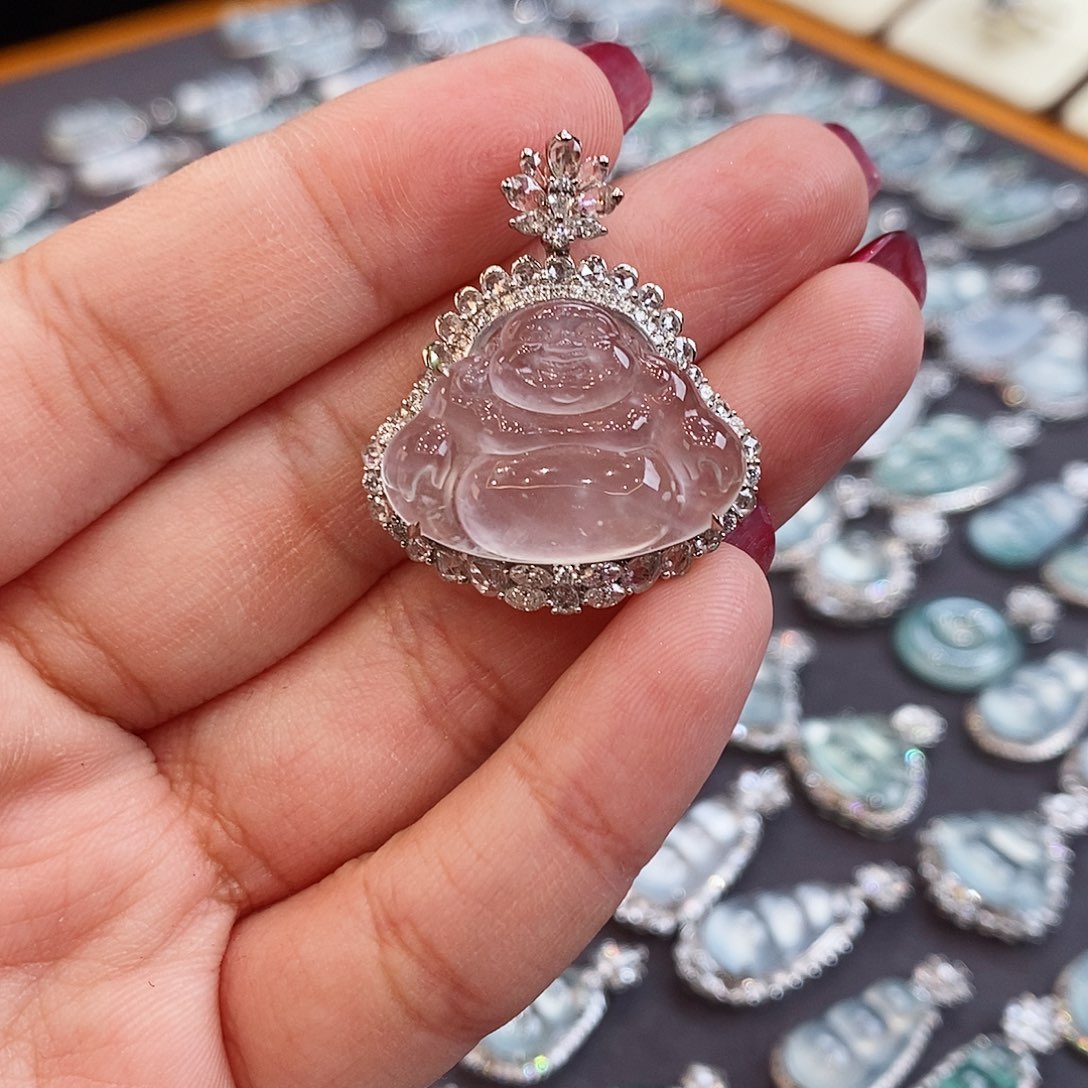 翡翠颈饰未镶嵌鲸**七天然缅甸a货翡翠