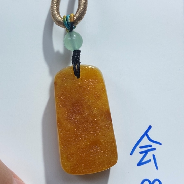 定制琥珀未镶嵌琥珀蜜蜡吊坠项链