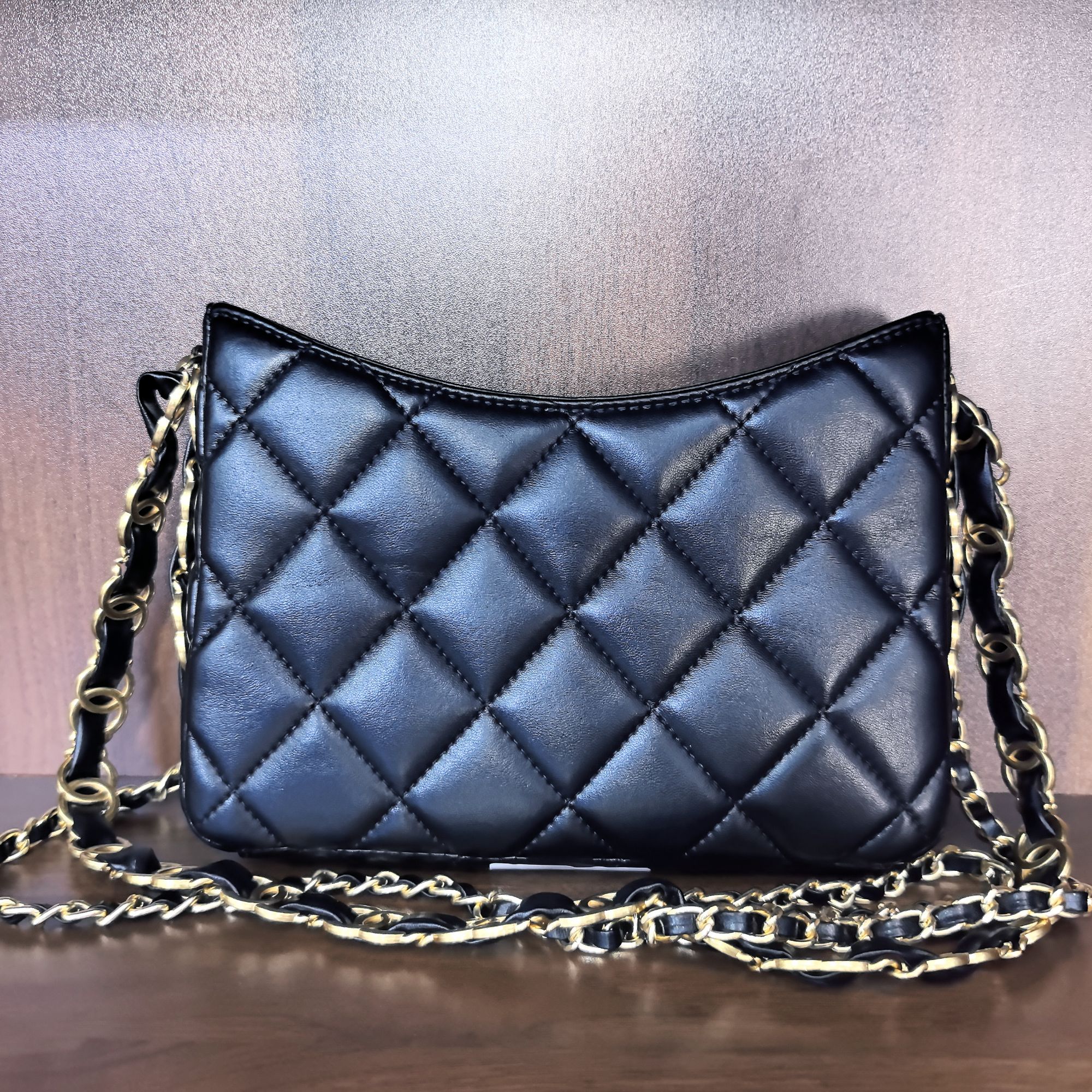 薇薇手工真皮包-黑色-长24x高17-开口元宝香A30