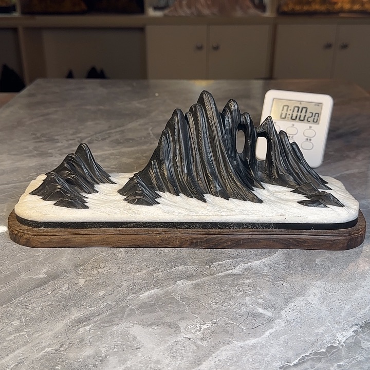 @***二奇石茶宠鱼缸文房摆件 